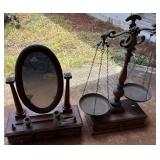 KSG070-Vintage Wooden Balance Scale and Swivel Vanity KSG070-Vintage Wooden Balance Scale and Swivel Vanity