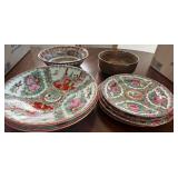 KAS038 - Large Vintage Famille Rose Medallion Platters 