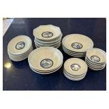 KAS040- Large Lot of Matching Vintage Asian Porcelain Dishes