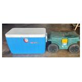 KAS070 Contico Garden Helper W/ Tools And Gloves + Vintage Coleman Polylite Cooler