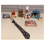CMS004 Disney Figurines, Vase, Bobblehead, Ornaments, Tsum Tsums, Clip Tie & Tote Bag