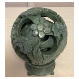CMS029 Chinese Carved Jade Looking Ball On Stand