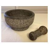CMS032 Large Size Carved Stone Mortar & Pestle