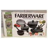 CMS033 Farberware Dishwasher Safe Nonstick 17 Piece Cookware Set New