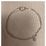 CMS066 Sterling Silver Heart Bracelet New