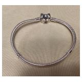 CMS068 Sterling Silver Charm Bracelet With Bow Clasp New