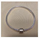 CMS071 Sterling Silver Charm Bracelet 8”l