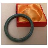 CMS073 Dark Green Marbled Jade Bangle Bracelet New