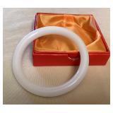 CMS092 White Jade Bangle Bracelet New