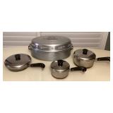 CMS104 Revere Ware Copper Bottom Pots & Pan & Aluminum Steamer Pot