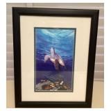 CMS136 Framed Picture of A Honu Sea Turtle By Juno Galang
