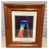 CMS135 Koa Framed Peggy Chun “Boo In Contemplation” Picture