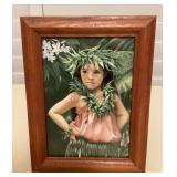 CMS123 Framed Mary Koski Picture Of A Hula Girl 