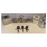 CMS140 Tissue Covers, Driftwood & Glass Candle Holders & Owl Hooks