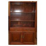 KLE009 Tall Heavy Rosewood Book Case with Cabinet