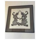 AAA010 Vintage Thai Temple Rubbing Art