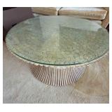 AAA015 Corseted Hour Glass Pole Rattan Coffee Table