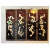 AAA069 Set Of 4 Asian Dragon Art Panels