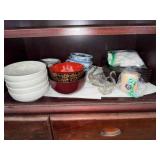 AAA074 Porcelain Serving Ware, Serving Trays, and Plastic Bowls