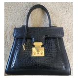 AAA111 - Bally Embossed Leather Top Handle Bag