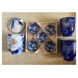 AAA136 - Blue Ornate China Cup Set
