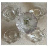 AAA142 - Glassware Fish Set And Grand Bowl 