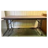 AAA211 - Two Faux Wood Folding Tables 