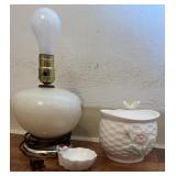 AAA231- Flower Antiques with Hurricane Lamp 