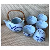 AAA242- Hand Painted Japanese Tea Pot And 5 Teacups 