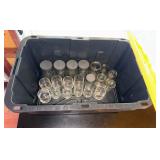 AAE425 Miscellaneous Glass Cups and Jars in Storage Container