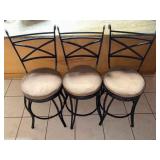 AAE426 Set of Three Brown Barstools