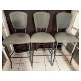 AAE427 Set of Three Green Barstools