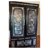 NFF005 - Rare Exquisite Vintage Mother-of-Pearl Inlaid Armoire 