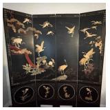 NFF027 Vintage Coromandle Four-panel Lacquer Screen