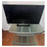 NFF044 Double Layered Glass Nightstand with Sony TV