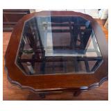 NFF067 - Small Wooden Table With Glass Panel