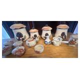 NFF074 - Vintage Mushroom Ceramic Canister Set & More