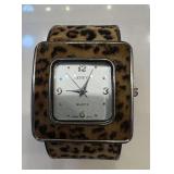 NFF084 Geneva Women’s Cheetah Print Cuff Band Watch 