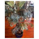 NFF093 - Large Faux Plant in Blue Ceramic Pot