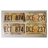 NFF102 - Vintage Hawaii State License Plates