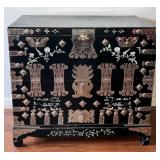 NFF120- Vintage Korean Black Lacquer and Mother-of-Pearl Inlaid Chest of Drawers