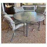NFF136- Metal & Glass Patio Table W/ 3 Chairs 