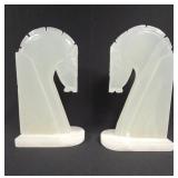 HST229 - Pair of Carved Alabaster Bookends HST229 - Pair of Carved Alabaster Bookends