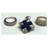HST270- 925 Silver Rings & Pendant  HST270- 925 Silver Rings & Pendant