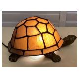 MFS029 Brown Slag Glass Turtle Shaped Tiffany Style Table Lamp New