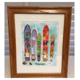 MFS080 Framed Aloha Dogs Picture By Michael Lee