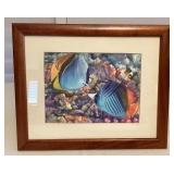 MFS084 Koa Framed Picture Of Beautiful Reef Fish