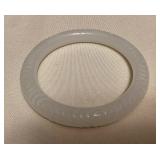 MFS117 White Polished Stone Bangle Bracelet With Carved Design New