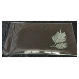 JYR014 Beautiful Vintage Tropical Etched Glass Platter