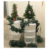 SAV005 Bins, Xmas Lights, Garland, and Artificial Trees